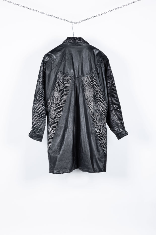 Leather jacket with silver details