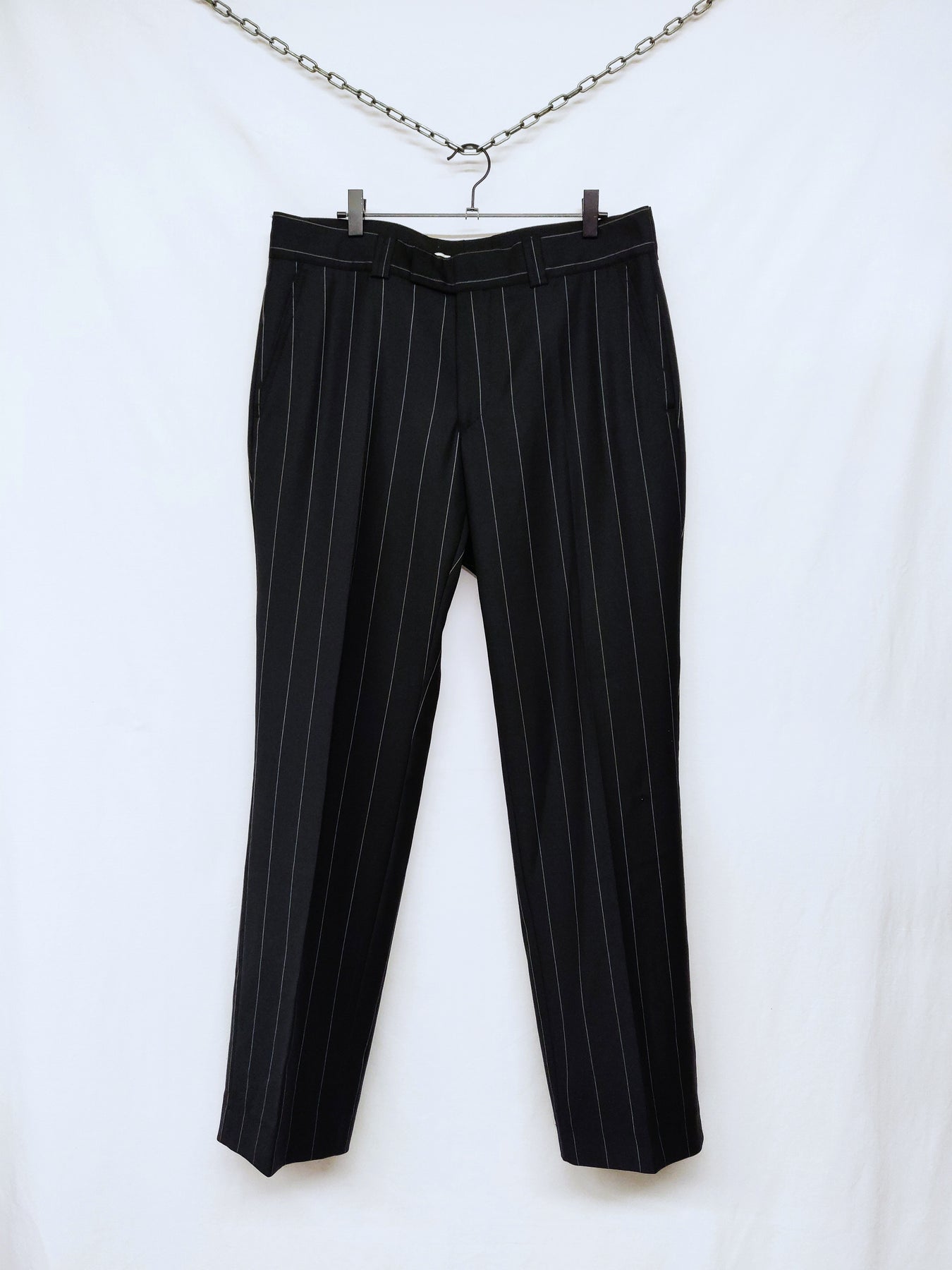 パンツ straight stripe slacks vintage vintage stripe wide slacks – NOILL