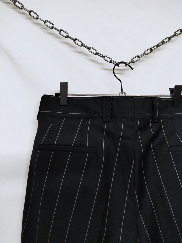 パンツ straight stripe slacks vintage 90s Straight Suit Pants, Vintage Blue Striped Pants, High