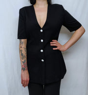 Black shirt with unique back detail