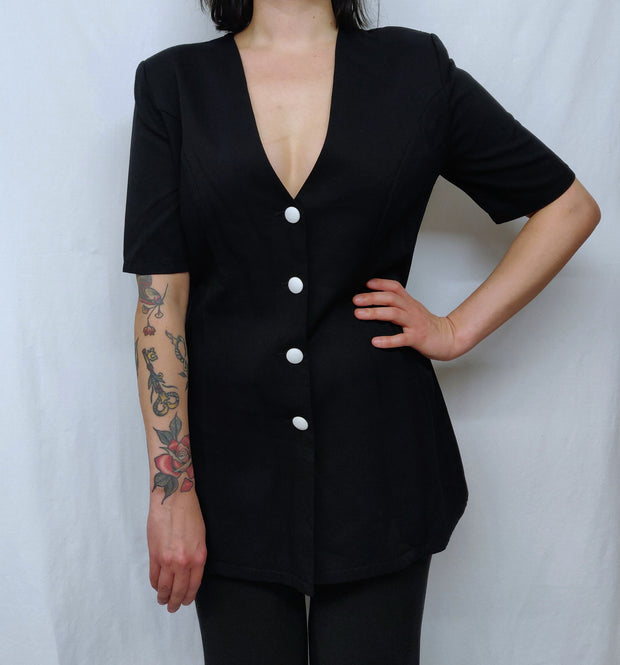 Black shirt with unique back detail