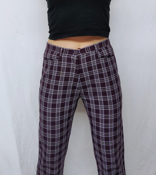 Checked purple pants