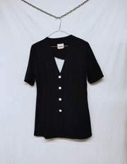 Black shirt with unique back detail