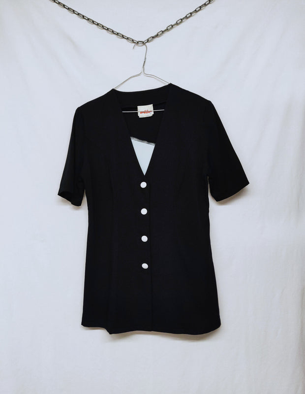 Black shirt with unique back detail