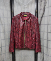 Burgundy snake pattern blazer