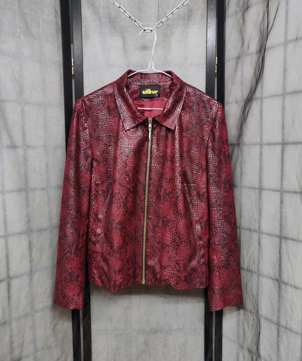 Burgundy snake pattern blazer