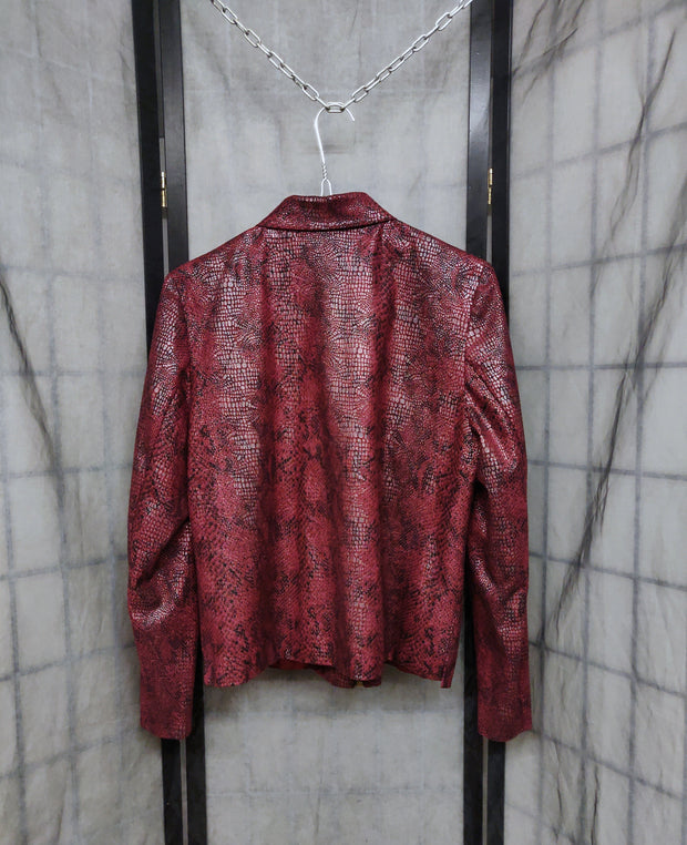 Burgundy snake pattern blazer