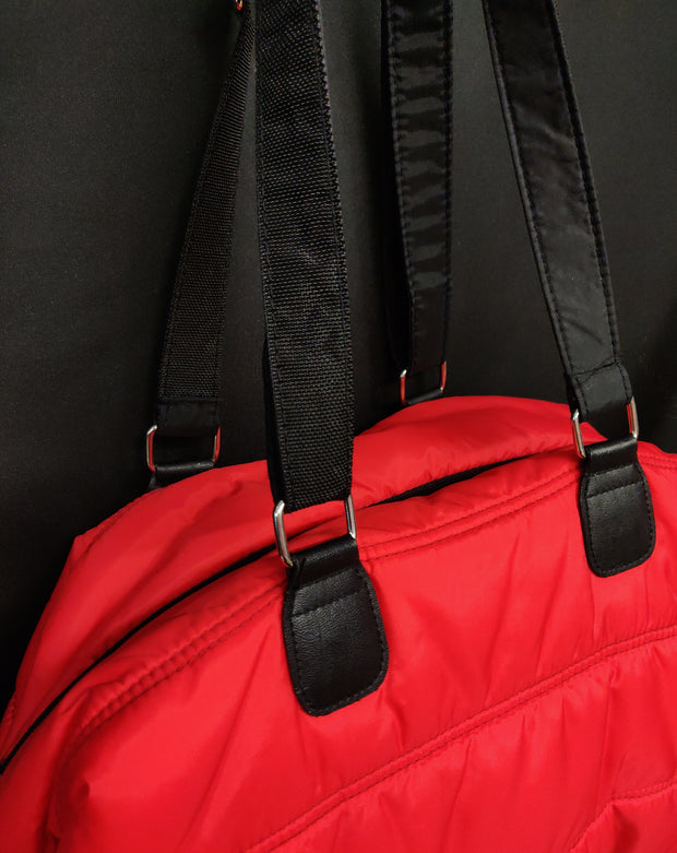 Red padded bag