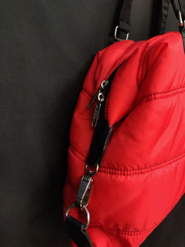 Red padded bag