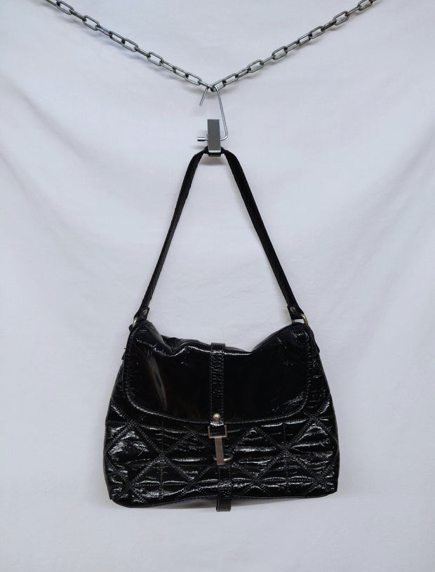 Black faux leather bag