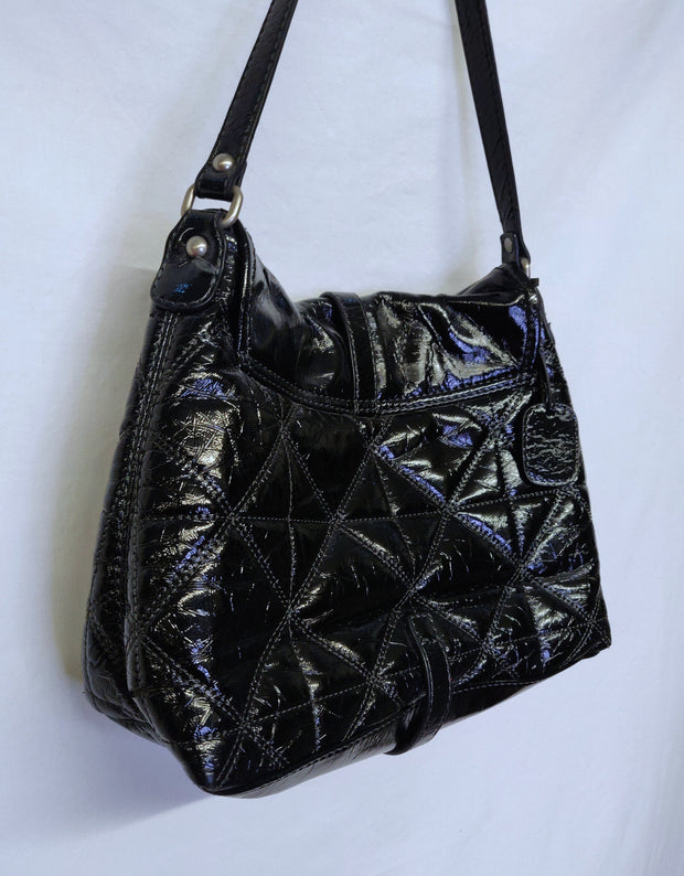 Black faux leather bag