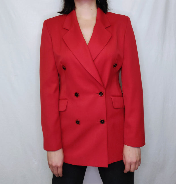 Red classic wool blazer
