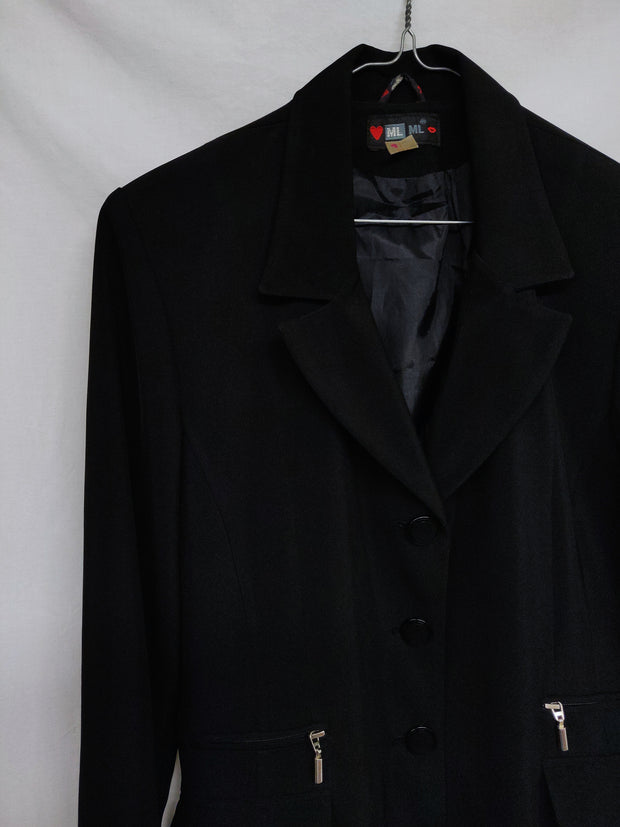 Black jacket with a slit