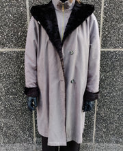 Grey jacket with furry details