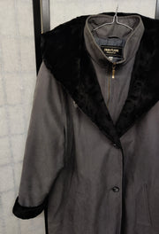 Grey jacket with furry details