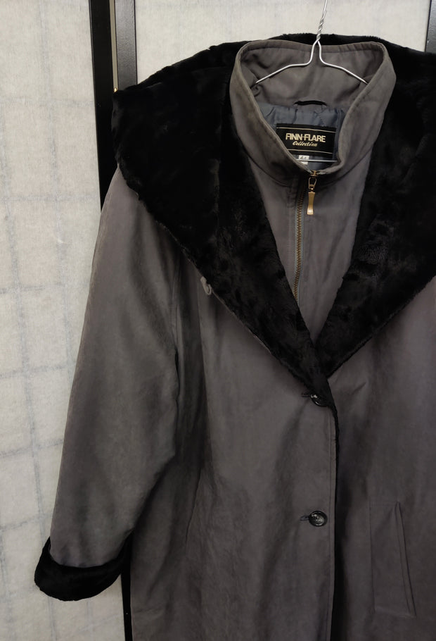 Grey jacket with furry details