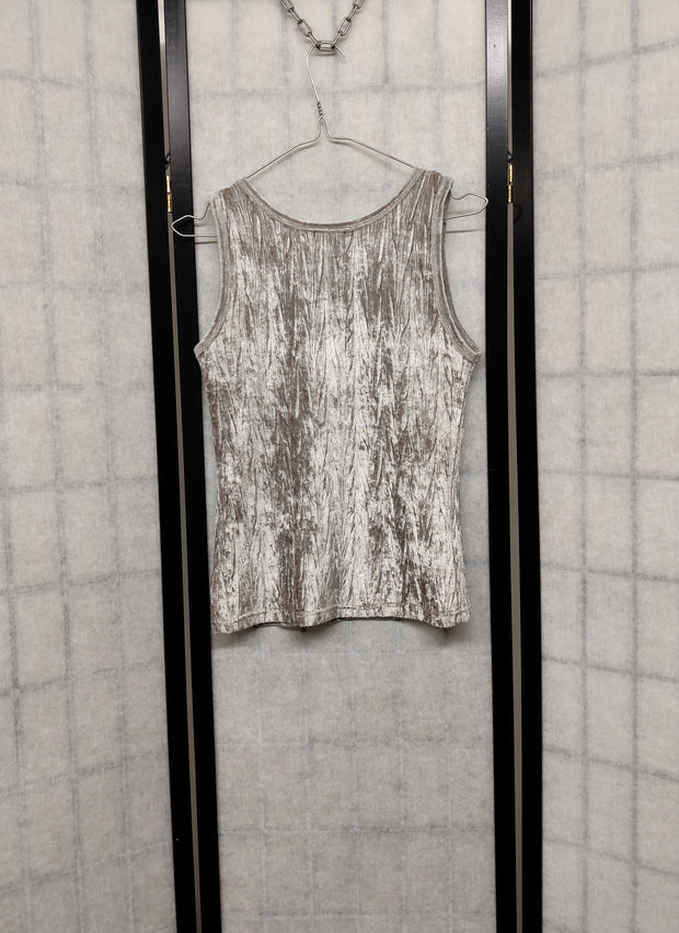 Silver velvet top