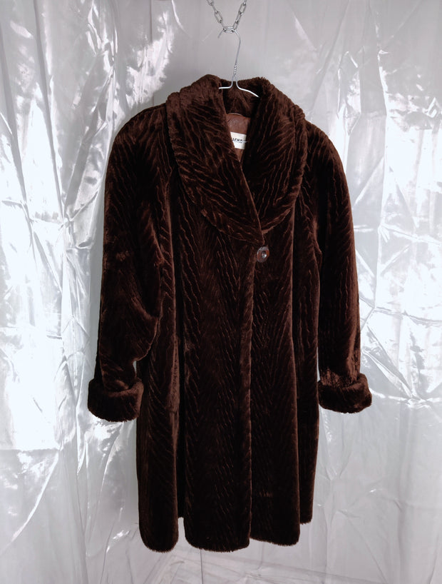 Brown faux fur jacket